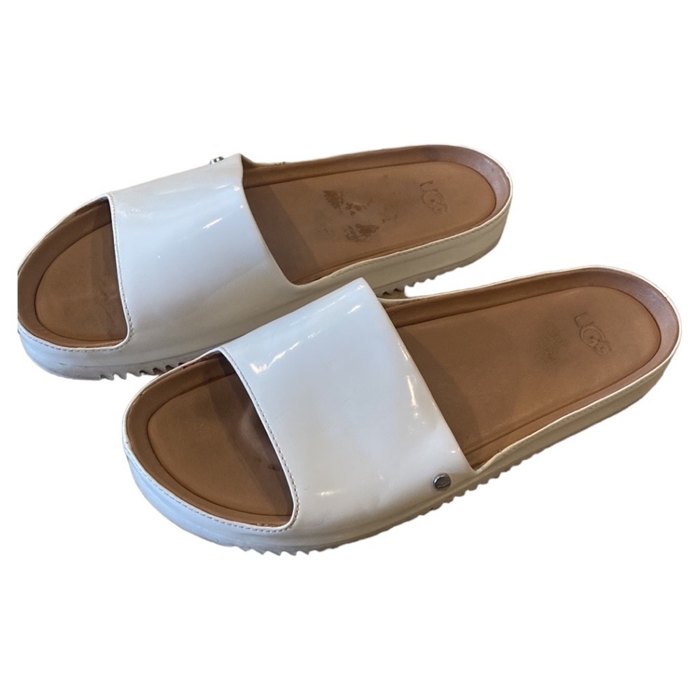 UGG Jayne Patent Leather Sandal Slides - size 6.5